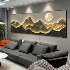 モダンで軽い高級リビングルーム装飾絵画、背もたれ付き、ハイエンドソファ背景壁画、ホール横型吊り絵画