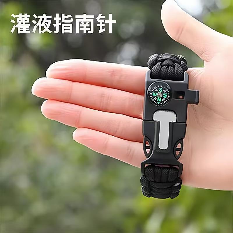 パラコードブレスレット多機能編組ブレスレット 7 芯パラコード屋外サバイバル緊急リストロープブレスレット荒野冒険|undefined