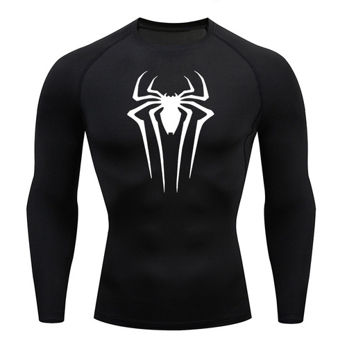 Amazon sells spider men's fitness short-sleeved tights quick-drying high-elastic sportswear compression training clothes cross-border