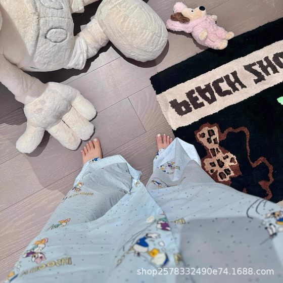 Pajamas Women's Spring and Autumn plus size Comfortable Home Clothes Two-piece Set Korean-style Cute Girl Donald Duck Printed Long Sleeves