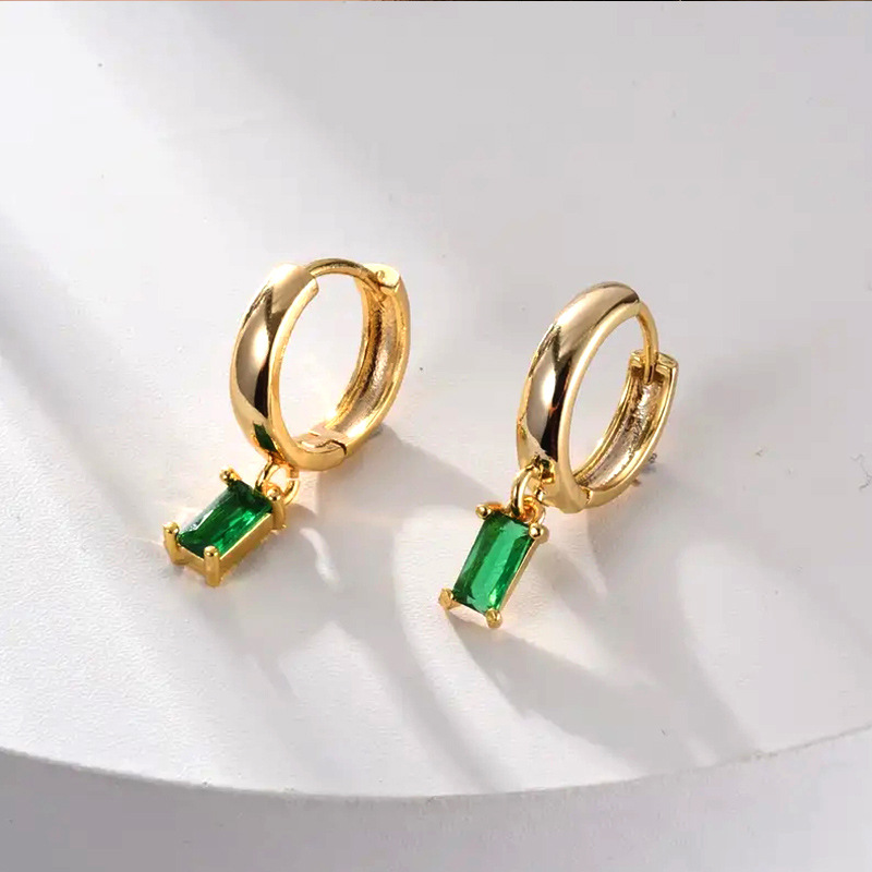 Elegant Rectangular Drop Earrings For Women Gold Finish Minimalist_voghion.com