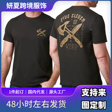 【欧码】美国5.11战术男子t恤棉质印花圆领健身训练圆领短袖衬
