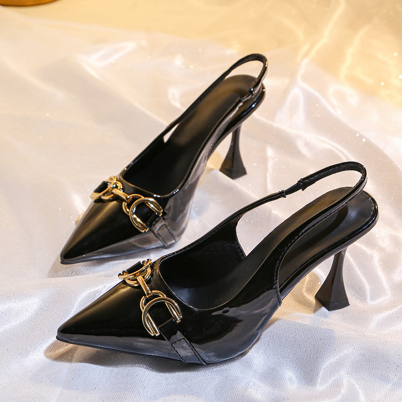 2026 Summer New Elegant Open-Back Pointed-Toe High-Heel Sandals, Fashionable Casual Style with Thin Heel
