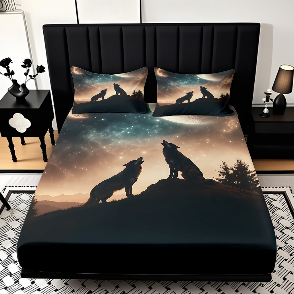 TEMU / JIT impresión digital 3D transfronteriza serie de wolf molido cama de cama de cama de cama para diseñar