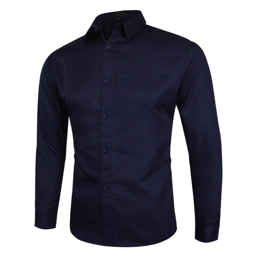 Ropa de comercio exterior color de moda más tamaño camisa de manga larga para hombre Four Seasons camisa casual de negocios hombres eBay al por mayor