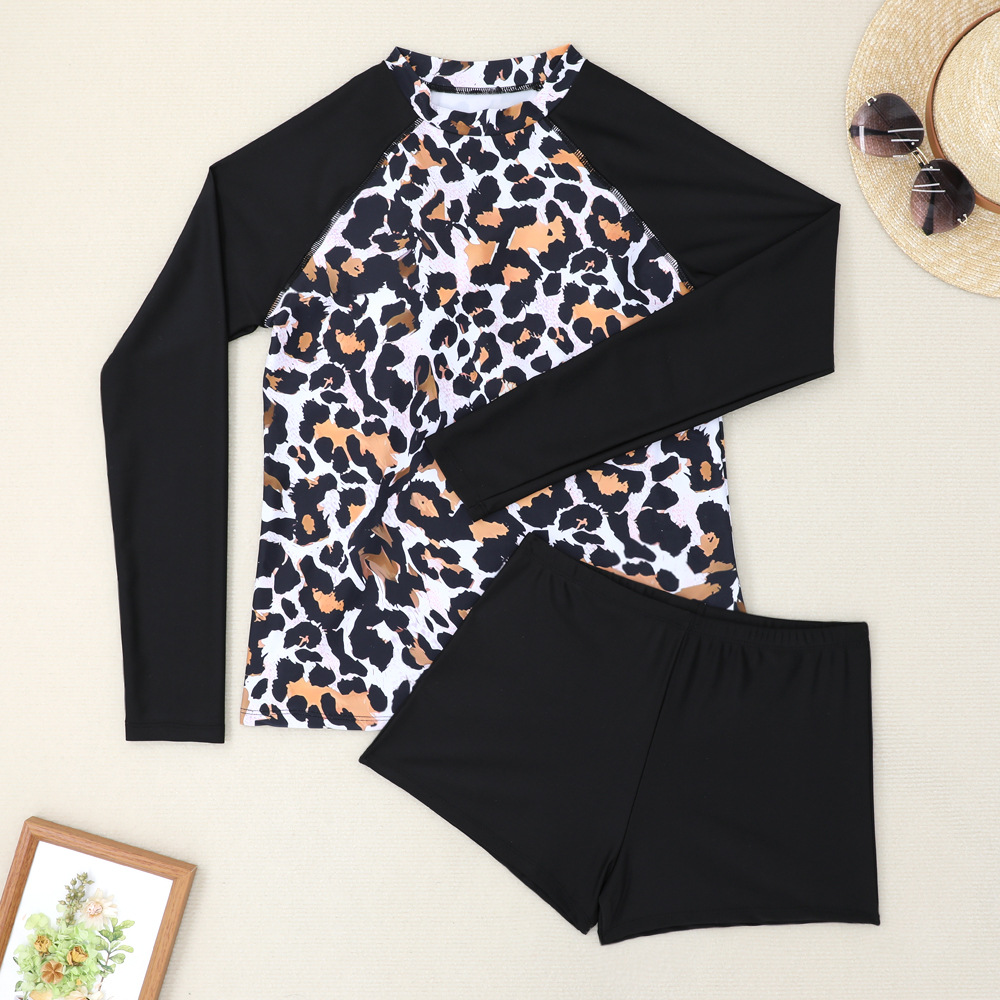 Traje de Baño de Surf de Dos Piezas con Manga Larga de Poliéster, Estampado, para Surf y Natación image 11