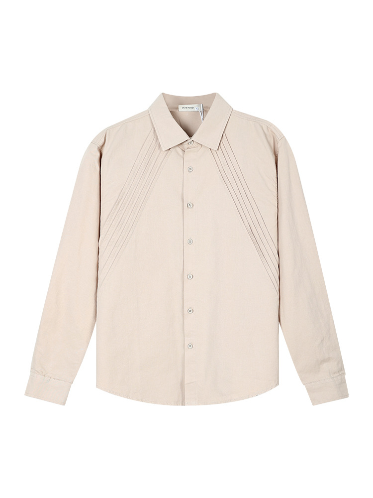 Hombres de otoño nueva camisa de solapa de manga larga hombre camisa de algodón de alta calidad casual chaqueta para hombre