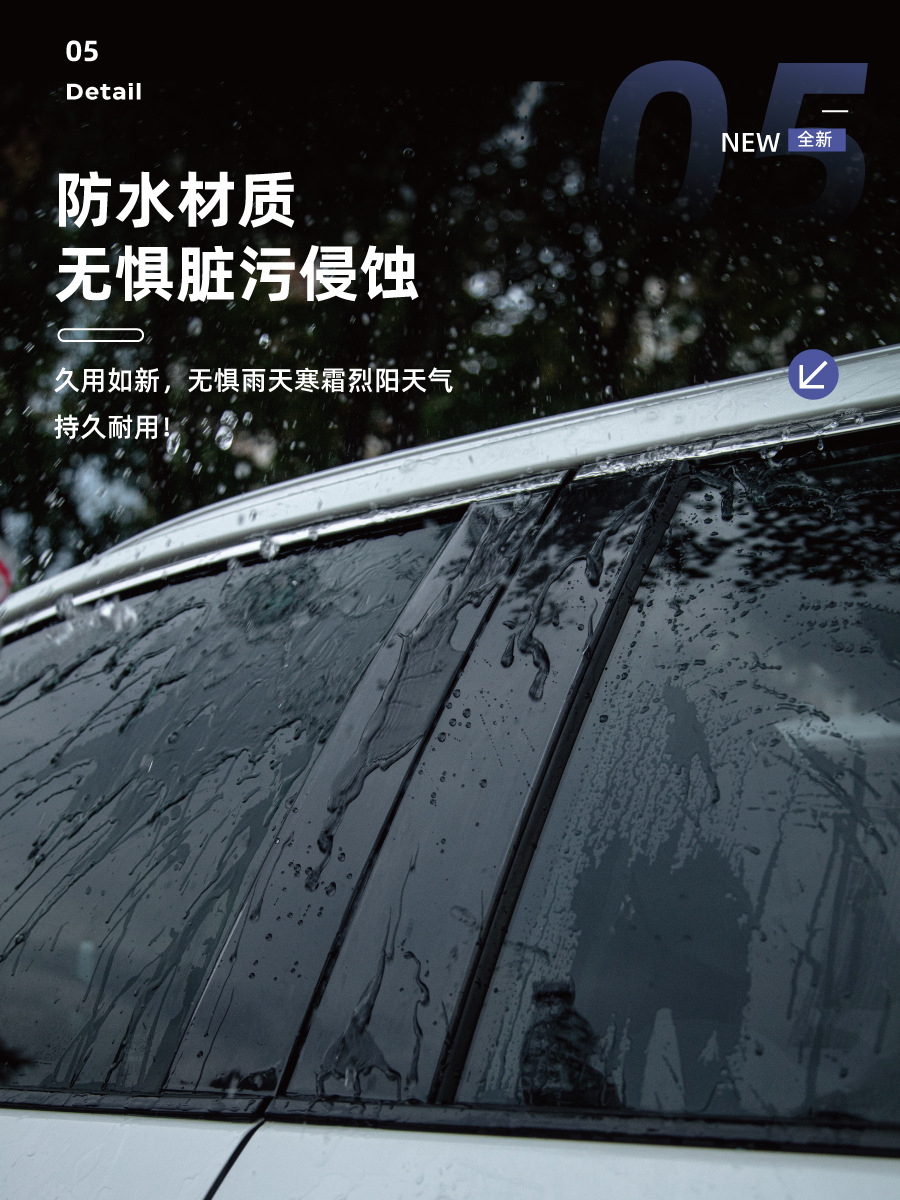 Suitable for Geely Galaxy E5/E8/L6/L7 Starship 7Em-I Car Window Center Pillar Protective Film B-Pillar C-Pillar Accessories