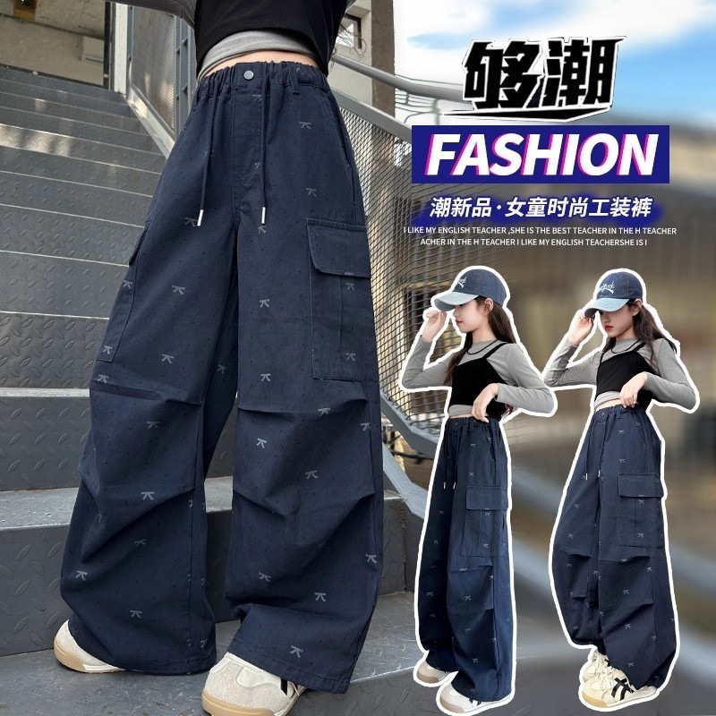 女童工装休闲裤春秋季2025年新款儿童韩版百搭女孩洋气宽松长裤子|undefined