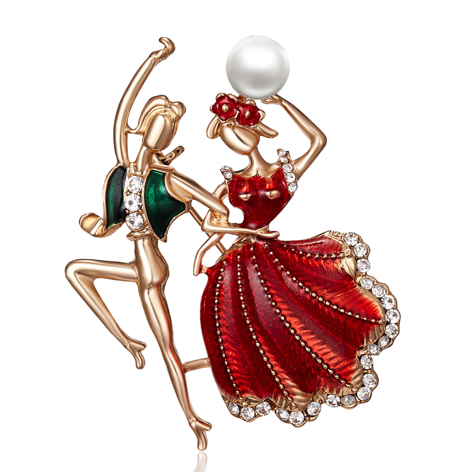 Unisex Gender Plating, Inlay Design Pin Cartoon Character Alloy Plating Inlay Artificial Diamond Unisex Brooches