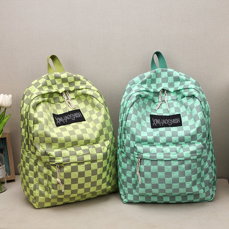Backpack Checkerboard Small School Backpack, Lightweight 0.22 kg, Japanese-style for Elementary & Secondary