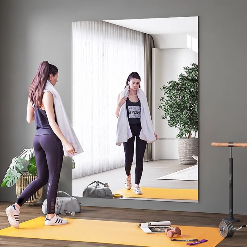 Dance Studio Mirror for Home Use, Wall-Mounted, Self-Adhesive, No-Drill, Full-Length Acrylic Soft Mirror for Dancing, Sports, and Yoga