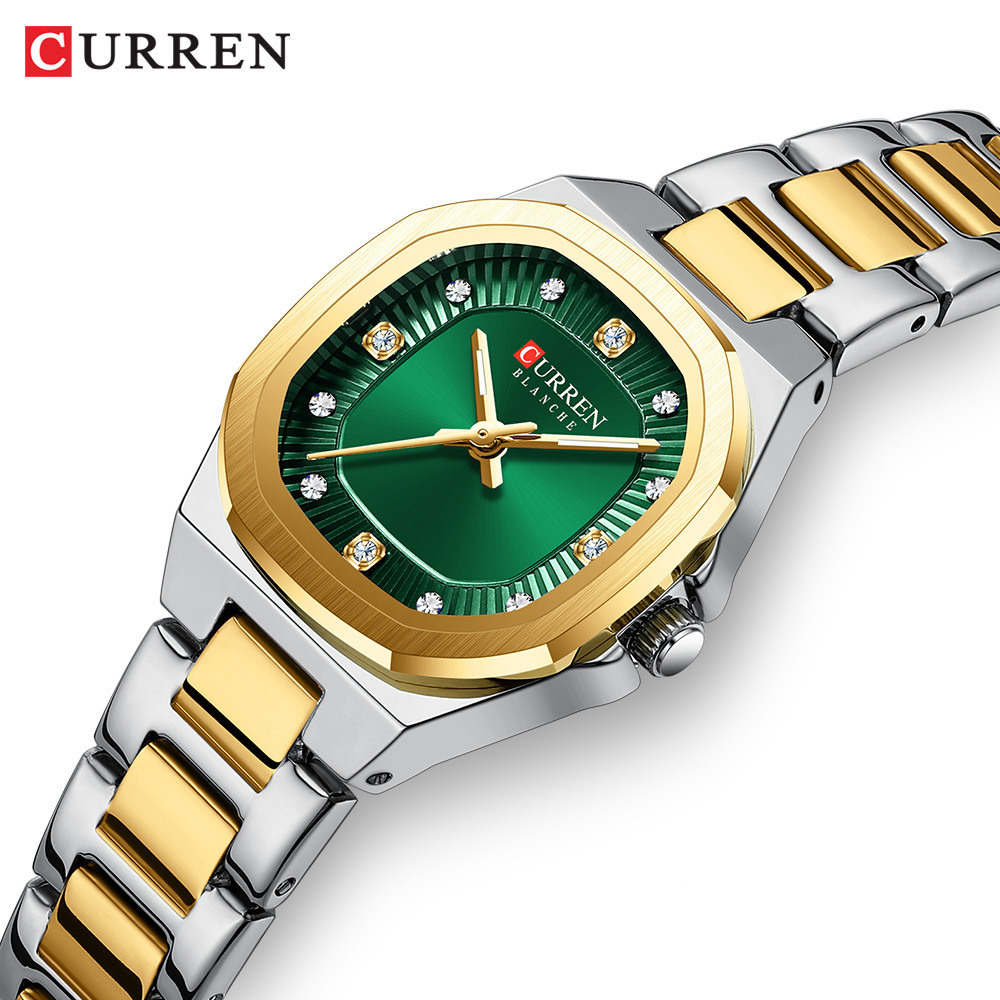 CURREN 9104 mujer cuadrado reloj de moda reloj de cuarzo impermeable reloj de acero reloj image 1