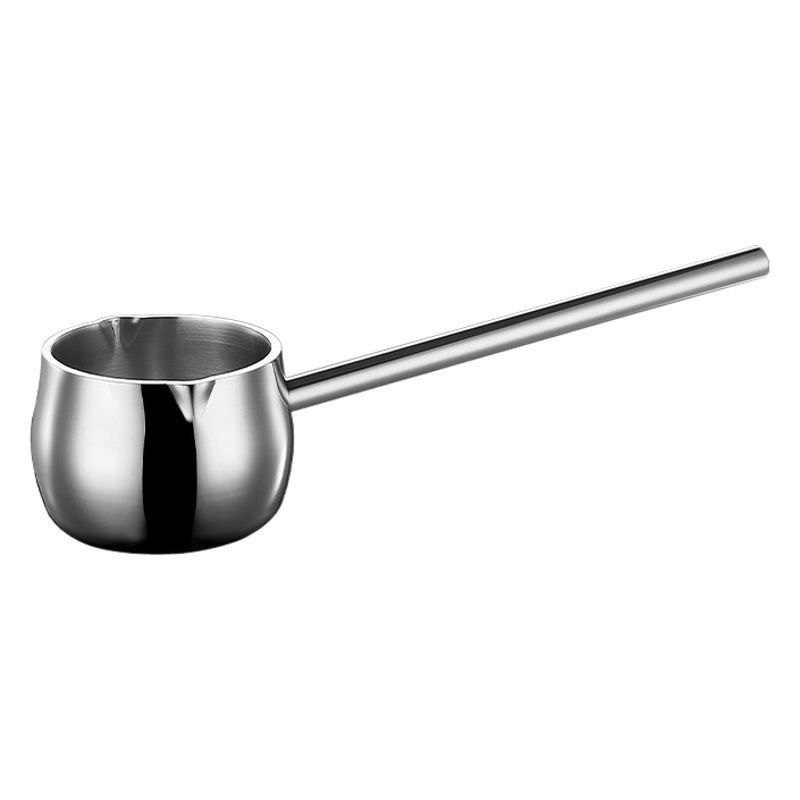 Olla para Verter Aceite de Acero Inoxidable 316, Acero de Tres Capas, Calidad de Restaurante, Fondo Plano Reforzado, Mango Largo, Olla Pequeña para Aceite Caliente, Utensilios de Cocina sin Recubrimiento.