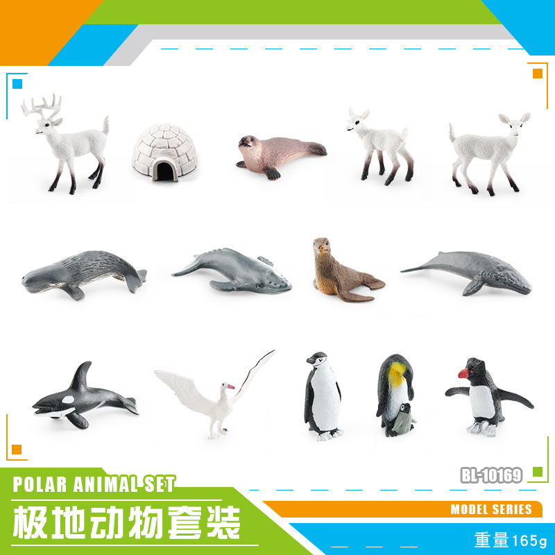 Exportación transfronteriza simulación modelo de animales polares mini animales de invierno ártico beluga morsa cognición educación temprana decoración