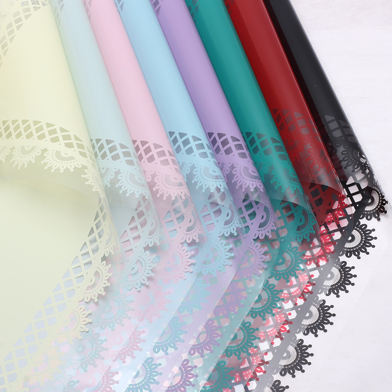 Huaxi pétalos encaje pp vidricola plástico transparente impermeable envoltura flor florista embalaje comercio exterior al por mayor