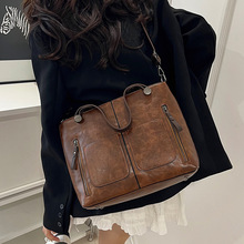 欧美秋冬新款女包限时特卖简约时尚女士手提包复古单肩斜挎包纯色