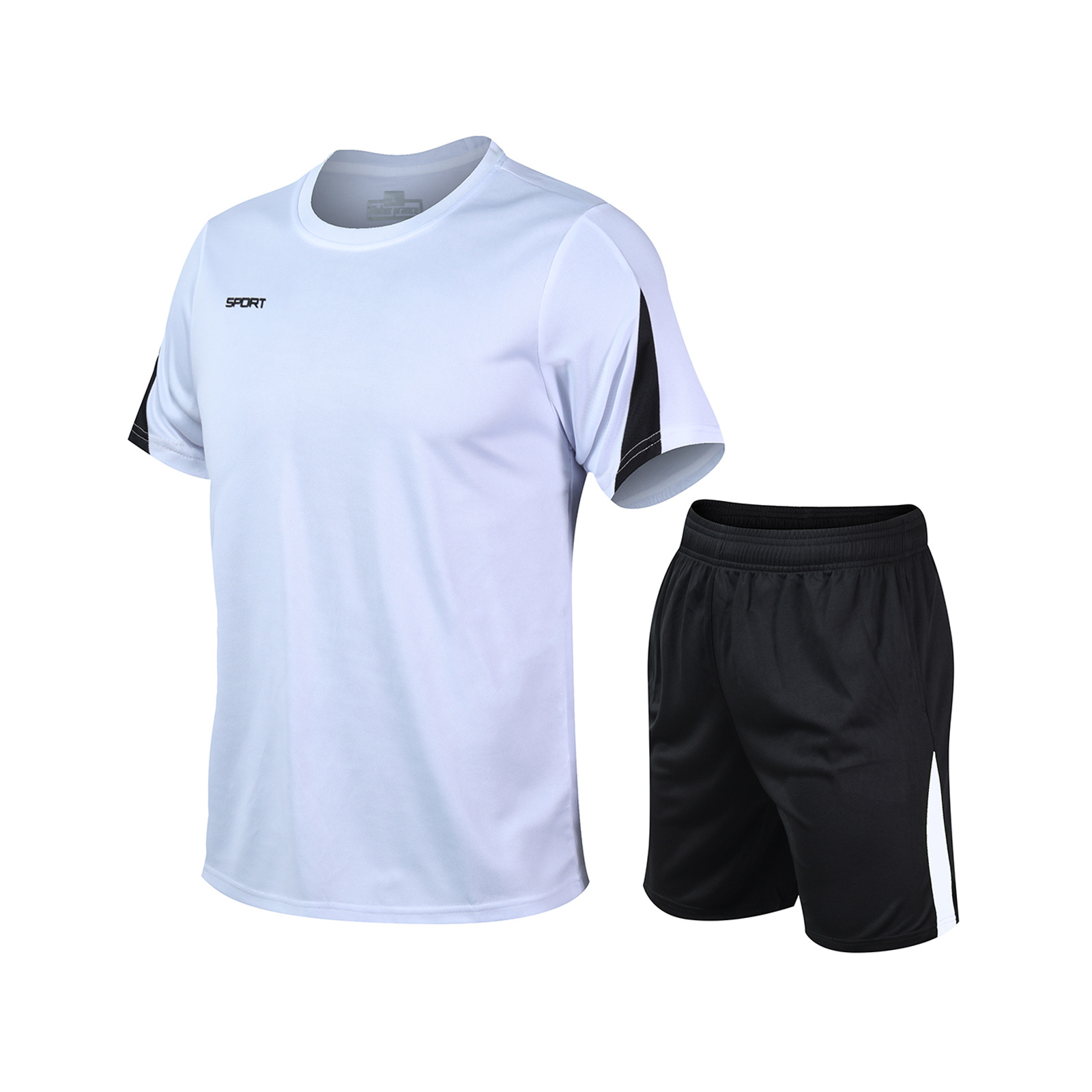 Venta directa de fábrica nueva ropa para correr seda de hielo, ropa de entrenamiento transpirable de secado rápido, juego de camiseta deportiva de ocio al aire libre