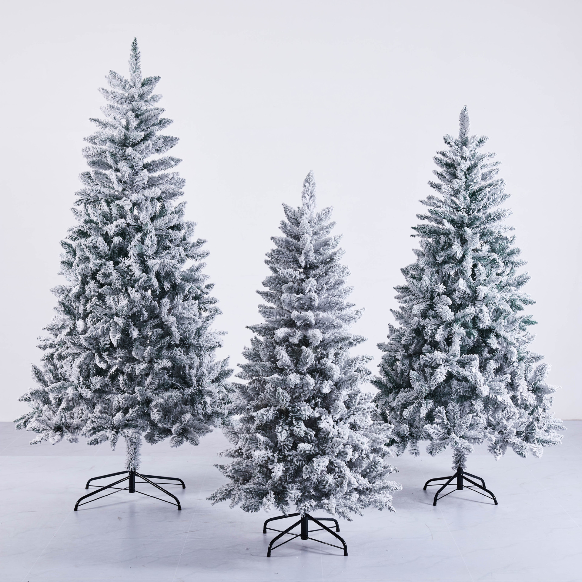Arbol de Navidad agudo flocado 1.5 - 2.4m de lujo encriptado espeso ventanas del centro comercial decoración de Navidad