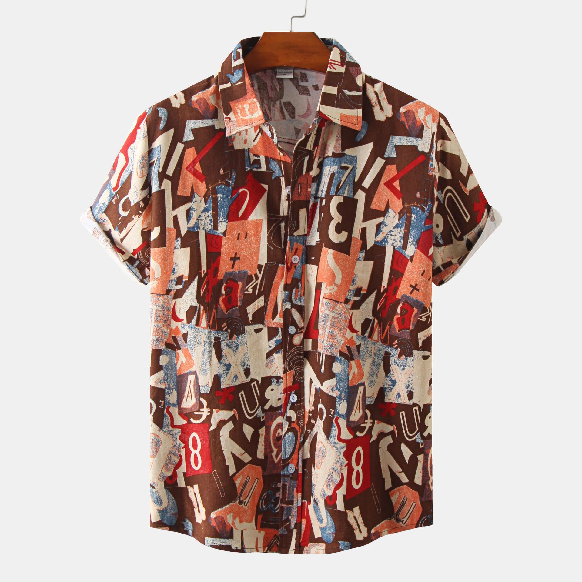 EBAY Comercio exterior 2022 verano nuevos hombres camisa casual delgada de manga corta Camisa juvenil camisa floral de los hombres