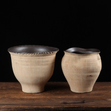 复古粗陶土培花盆陶瓷花瓶装饰创意家居饰品新中式诧寂风绿植盆栽