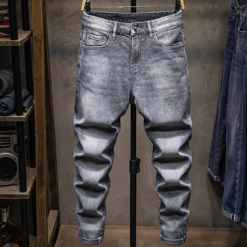 2022 otoño e invierno nueva marca de moda jeans hombres nueva moda suelta pequeño harem casual skinny jeans