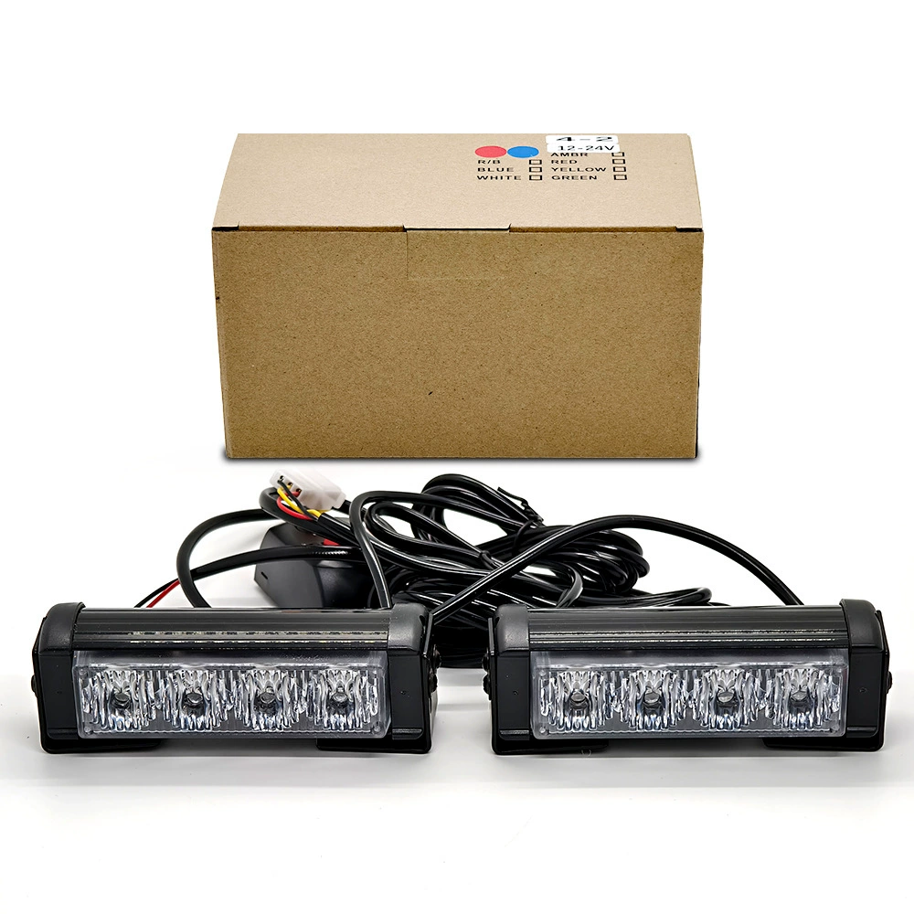Модификация автомобиля, 4 светодиода, от одного до двух, 8 светодиодов, автомобильная решетка, декоративная вспышка, предупредительный свет, стробоскоп, длинный полосовой свет