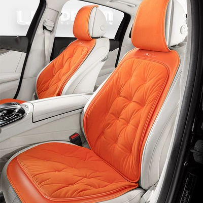 Car seat cushion winter: Universal seat cover - lava-orange-split-two-seats-34constant-temperaturespace-velvet-80-velvet-content600-fluffiness-universal
