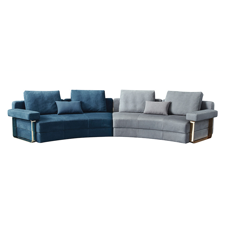 Arcuate dual-split sofa, Italian high-end designer furniture, suitable for large houses and villas