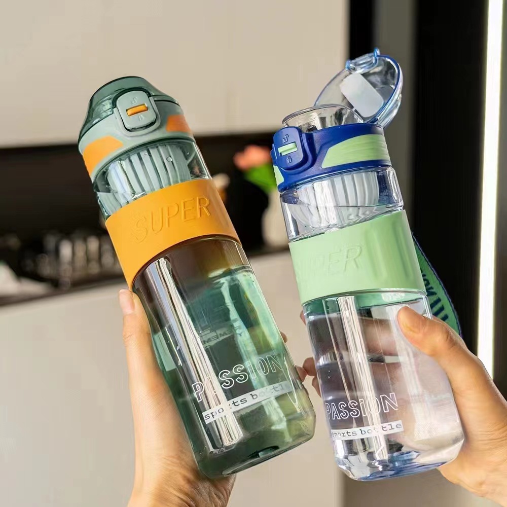 Tianyi 0951 nueva cubierta de rebote deportes taza de agua aislamiento térmico taza de té estudiante al aire libre portátil fitness taza de plástico