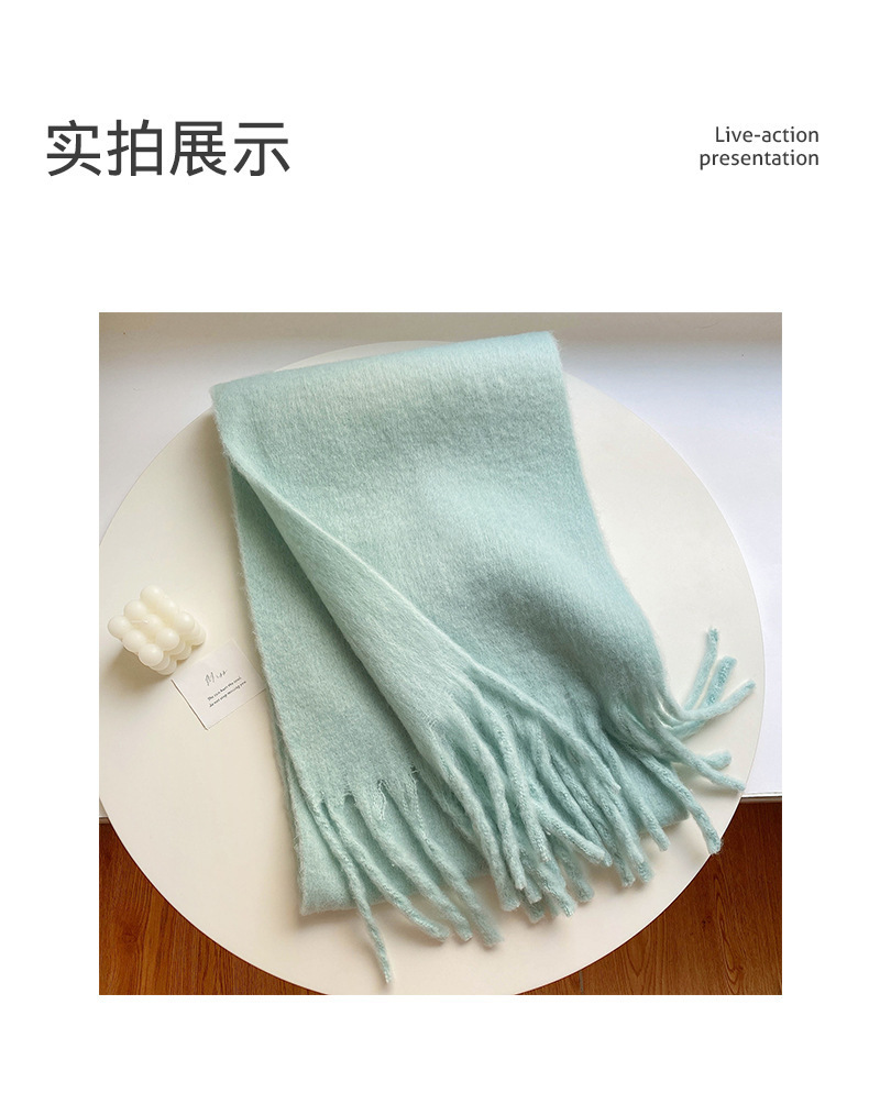 Solid Color Thickened and Extended Scarf for Women, 2026 Autumn and Winter New Korean Style, Versatile Winter Shawl for Students, Pink