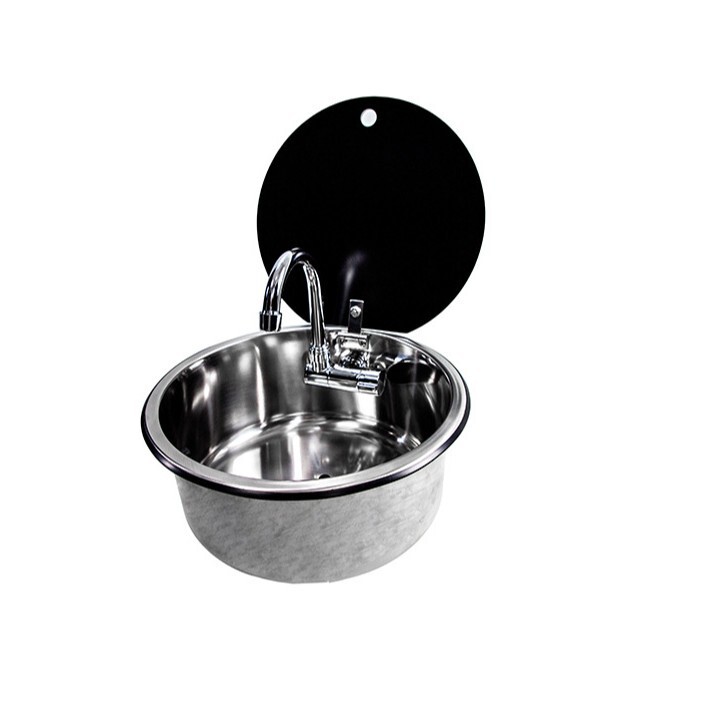 RV Sink with Lid Kitchen Wash Basin Vegetable Basin Folding Flip Single Sink Stainless Steel Square Sink Household RV Sink with Lid Kitchen Wash Basin Vegetable Basin Folding Flip Single Sink Stainless Steel Square Sink Household