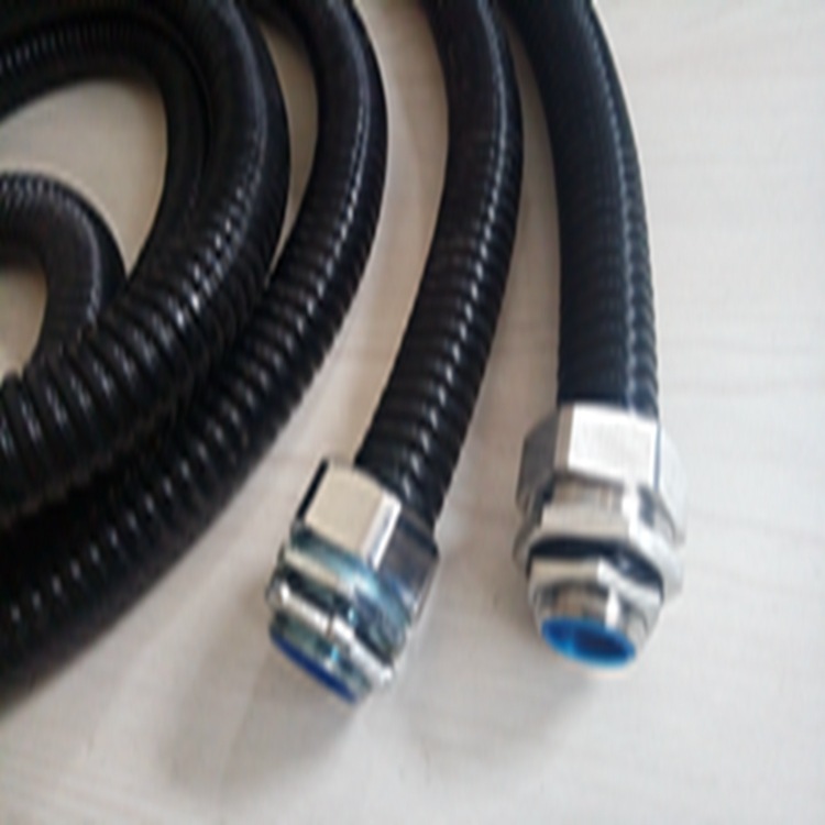 宝鸡福莱通包塑金属软管加工 Φ25黑色镀锌包塑蛇皮管 现货