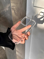 高級大孔透明適用iPhone15/14promax手機殼蘋果13/12/11軟套xr/xs