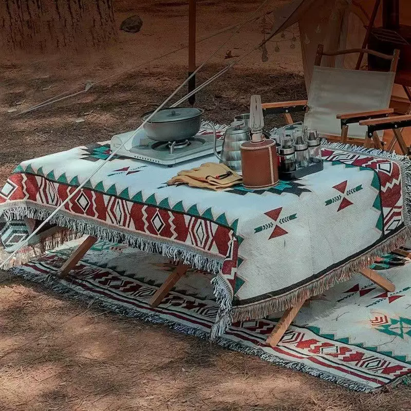 露营毛毯苏克雷毯桌布野餐垫民族风午休毯地毯露营桌布