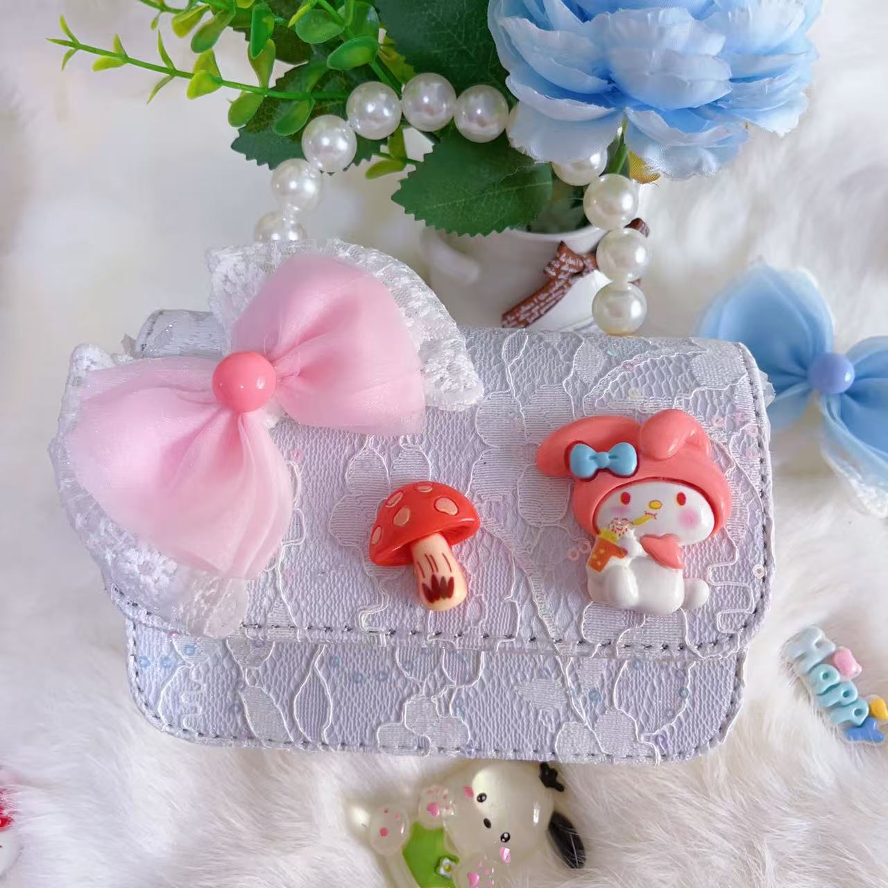 Bagos de hombro para niños primavera y verano frescos bolsos de perlas para niñas Aisha pequeña princesa bolsos de mochila de estilo extranjero