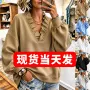 宽松女士v领新款卫衣