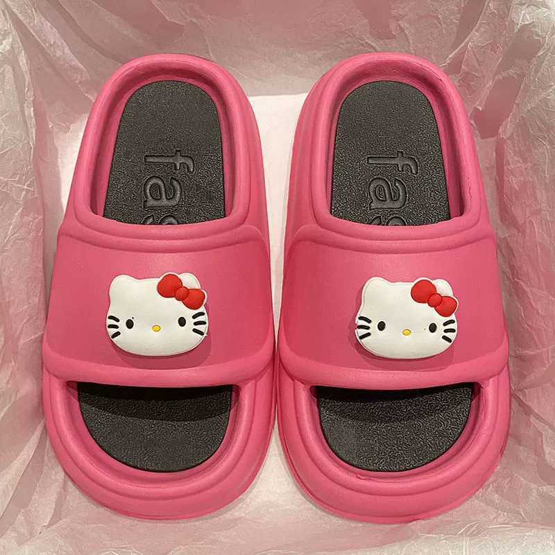 Капризные тапочки Hello Kitty с вкладышем EVA толстой подошвой, ощущение нескользкости и отсутствия запаха, для женщин, домашние тапочки простые для пар
