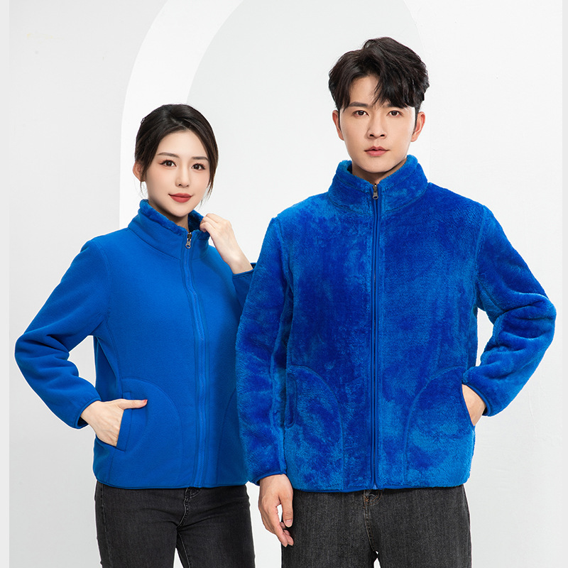 Chaqueta de trabajo de terciopelo de cuello vertical comercio exterior transfronterizo chaqueta de ropa de hombre doble cara chaqueta de terciopelo de grano grueso personalizado
