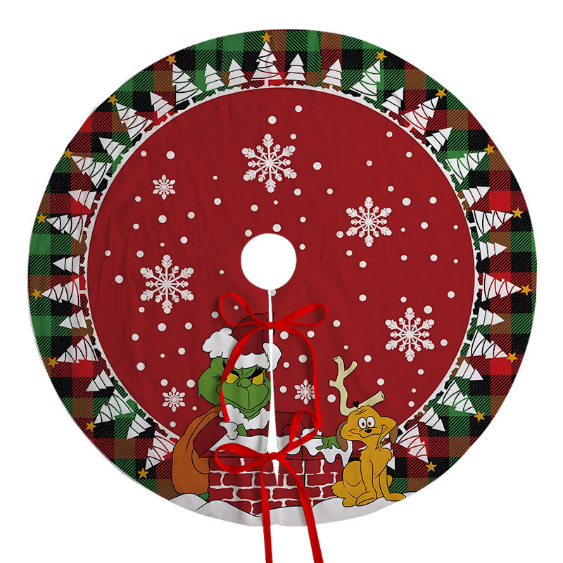 クロスボーダー新しいinsクリスマスツリースカートホリデーパーティーシーン装飾ツリーボトムエプロンぬいぐるみ生地装飾ツリースカート|undefined