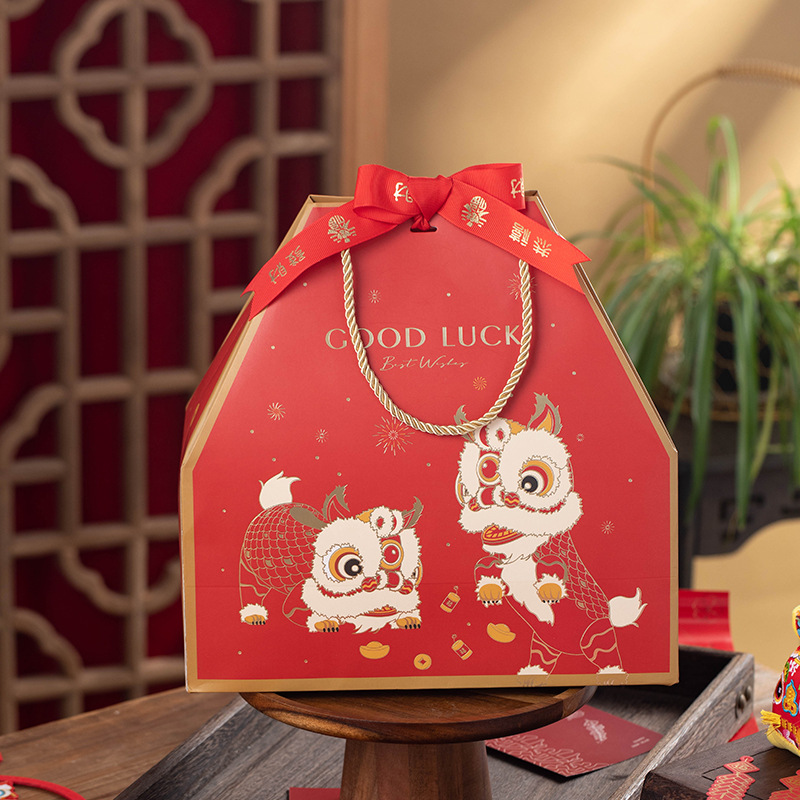 新年创意手提盒子烘焙常温蛋糕手工饼干糖果婚庆伴手礼虎年包装盒