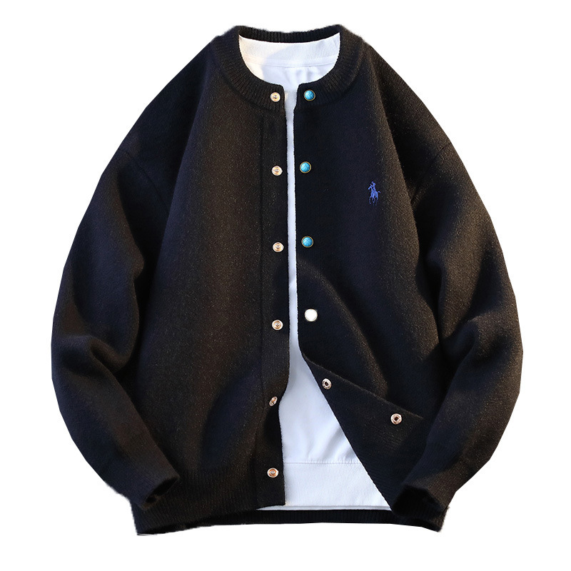 Explosiones transfronterizas de tamaño grande europeo Cardigan jersey suéter hombre chaqueta vieja ganancia fábrica de botones turquesa al por mayor