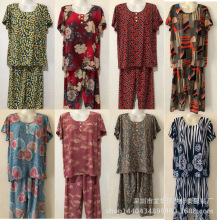 1688地摊套装中老年衣服批发夏季韩版妈妈装潮流新品美人条两件套