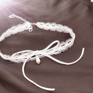 Gentle Bow Retro Lace Neck Jewelry Choker Short Necklace Collar