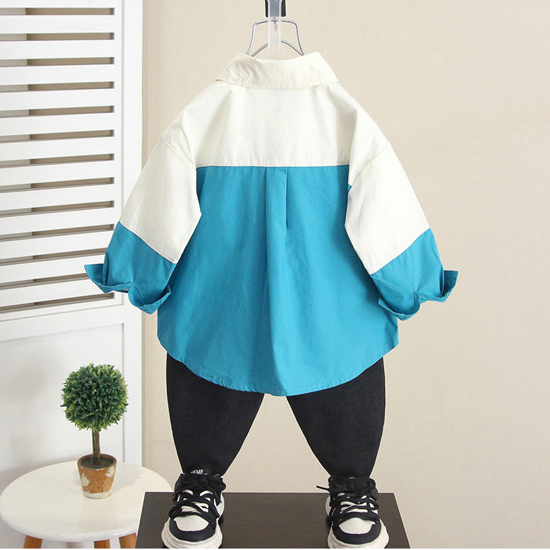 6265 Camisa de manga larga para niños Primavera y otoño 2025 Nuevo estilo Bebé guapo Ropa de otoño Camisa casual Camisa de otoño para niños