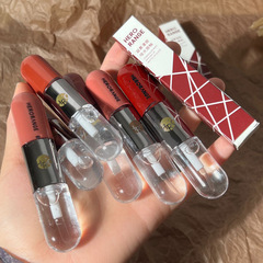 HERORANGE~Double-ended lip glaze, lip gloss, lipstick, raincoat, cinnamon milk tea, transparent nude mirror pout lips, affordable price