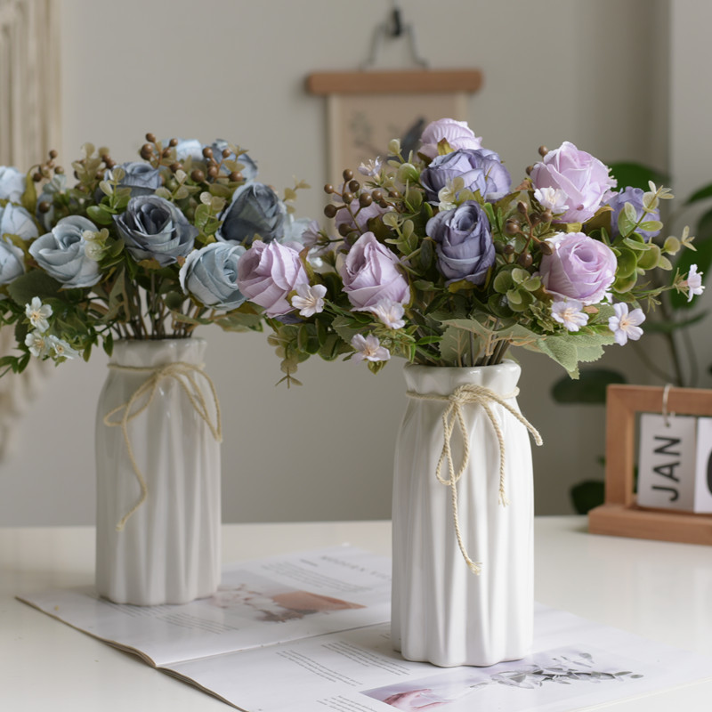 5 flores europeas imitación de rosa impera Mei mano rayo de props de fotografía decoración de mesa de comedor simple diseño de pared de flores moderno
