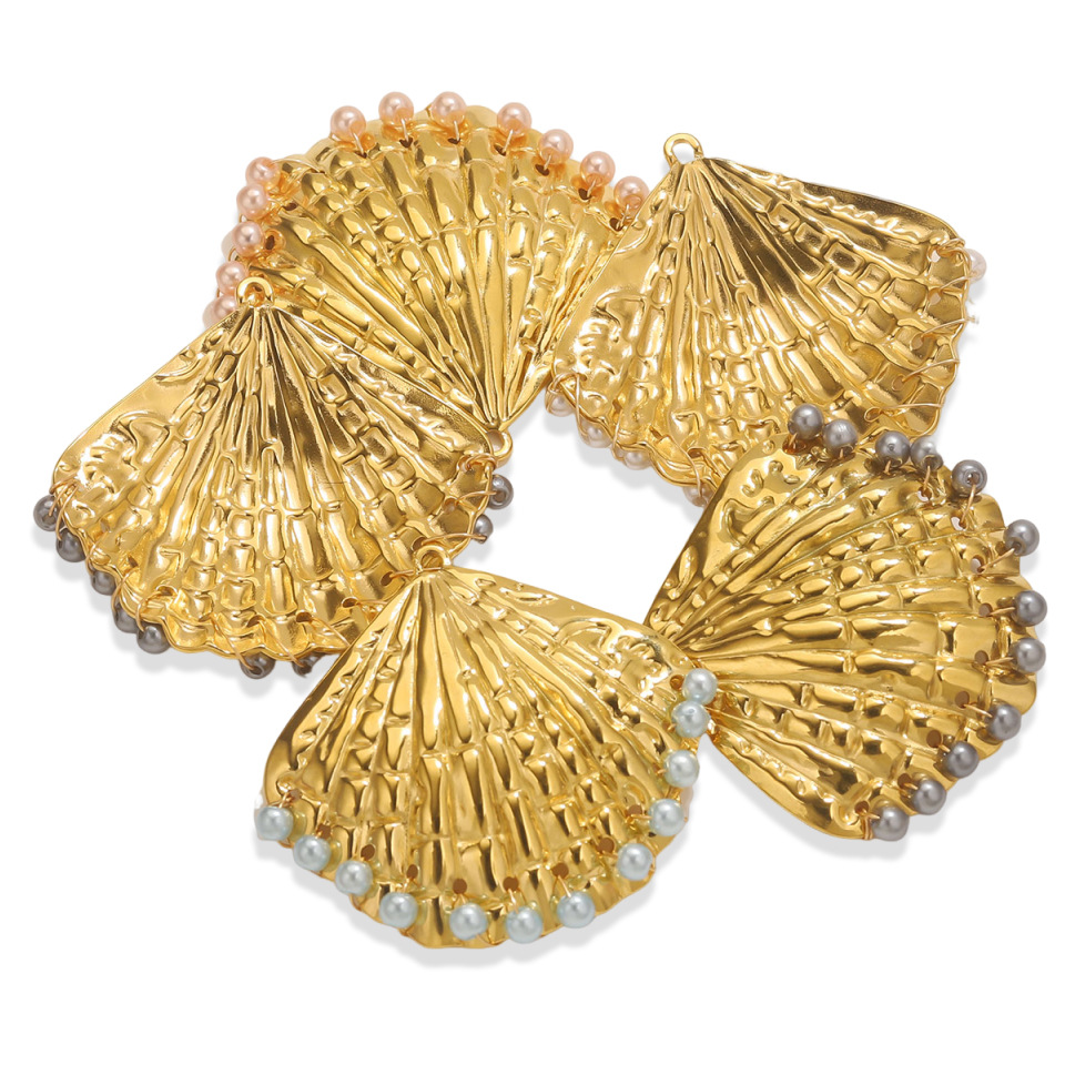 Serie océano de acero inoxidable caracol grande colgante de concha grande colgante DIY accesorios de joyería hechos a mano al por mayor