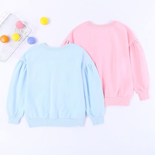 Frozen 2024 spring and autumn new style Princess Elsa girls' long-sleeved cotton sweatshirt children's middle and large children's tops