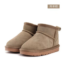 2025新款儿童雪地靴浅口牛皮加绒加厚防滑软底宝宝鞋外贸工厂冬靴